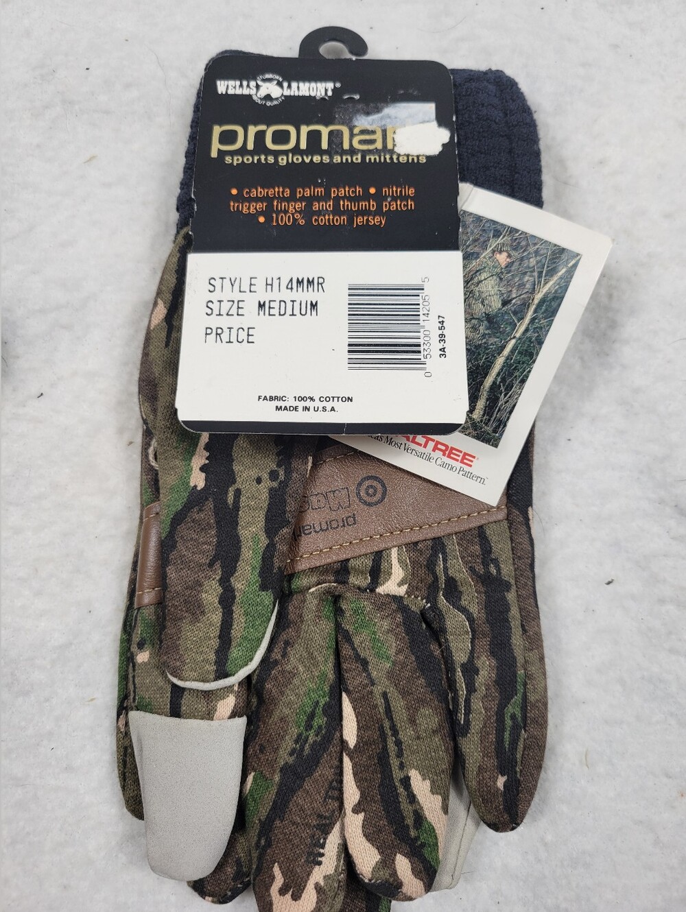 Vintage New-With-Tags Vintage Wells Lamont Promark MasterShot Realtree Camo Hunt